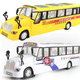 儿童仿真电动校车警车巴士公共汽车巴士玩具校车公交车玩具