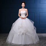 婚纱礼服2016新款春季新娘结婚抹胸修身齐地显瘦韩式冬季蓬蓬裙女