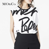 MO&Co.个性字母波普涂鸦宽松休闲无袖背心T恤MA152TST27 moco