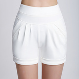 夏季新款糖果色弹力显瘦大码白色休闲裤子薄款短裤女士热裤哈伦裤