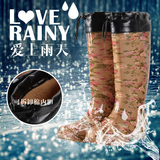 韩版时尚夏季高筒雨鞋女款秋冬防水雨靴高跟厨房胶鞋插秧特价包邮