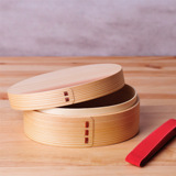 日式原木质带盖饭盒 午餐寿司便当盒点心干果盒创意餐具