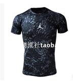 PRO乔丹紧身短袖男子足球篮球健身衣AJ爆裂纹运动半袖速干T恤背心