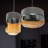 现代简约欧式创意个性餐厅吧台LED水晶玻璃单头小吊灯圆形玻璃灯
