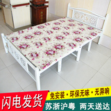 包邮四折床1.5米 1.2米双人床折叠床午休床单人床简易竹床木板床