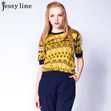 杰西莱jessy line2016春秋新款杰茜莱正品百搭学院风针织衫女毛衣