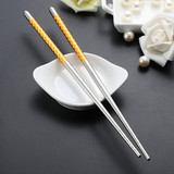 不锈钢筷子加厚1双装学生儿童餐具韩国圆形筷子防滑便携家用批发