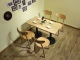 现代西餐桌椅咖啡厅桌椅 原木奶茶甜品店桌椅简约实木西餐厅桌椅