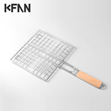 kfan不锈钢烤鱼夹烧烤配件烧烤网夹烤鱼工具烤鱼夹子烧烤必备