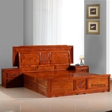 红木床缅甸花梨木1.8米双人床实木婚床现代中式简约大床仿古家具