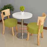 原木色 西餐厅桌椅奶茶店桌椅甜品店桌椅咖啡厅桌椅 实木桌椅组合