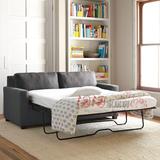 北欧宜家小户型拆洗折叠两用1.5 1.8双人美式1.2实木麻布艺沙发床