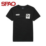 SPAO韩国衣恋  EXO吴世勋定制款男士休闲黑色印花T恤SARP647D01