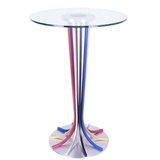 简约现代钢化玻璃圆形高脚吧台家用创意时尚酒吧吧台彩色吧台AL21