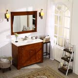 美式浴室柜洗手盆柜组合特价橡木柜现代落地柜欧式仿古柜80-1.2米