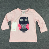 熊新新春夏季新款女童可爱猫头鹰长袖T恤澳洲童装品牌SEED代购
