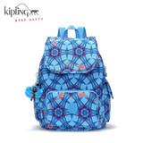 Kipling凯浦林2016夏季旅行双肩背包K15635蓝紫万花筒印花