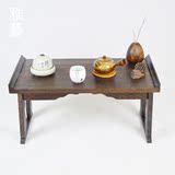 木包邮可折叠烧桐木质工艺山东省抽象图案飘窗桌日式炕桌矮桌大