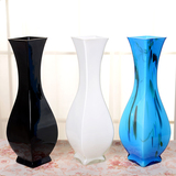 自然景彩色玻璃花瓶 富贵竹百合玻璃花瓶 落地40高度花瓶
