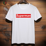 superman短袖T恤男日系潮牌2016夏季新款男装圆领纯棉体恤衫半袖