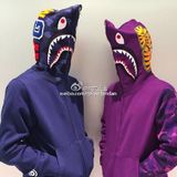 东京蛋蛋日本代购 bape 鲨鱼彩色迷彩拼接卫衣 男女款0213
