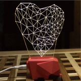 厂家直销心形LED创意小夜灯USB床头台灯女生生日情人节情侣礼物