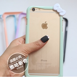 苹果6plus手机壳蝴蝶结边框式塑料糖果色新款奢华日韩5.5潮女4.7
