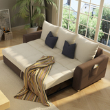 客厅小户型折叠实木宜家沙发多功能储物可拆洗两用1.8布艺沙发床