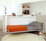 北欧宜家简约现代环保多功能隐形床墨菲折叠翻转单人床书桌可定制