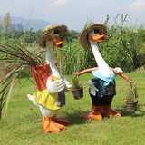 户外园林动物雕塑别墅庭院花园装饰卡通鸭子摆件树脂婚庆家居饰品