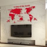3D镜面 包邮3D亚克力世界地图立体镜面墙贴会议室办公室客厅书房