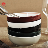 宝发陶瓷碗 创意西式面碗 汤碗 家用新骨瓷6寸圆形微波炉瓷碗