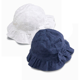 【现货】英国代购NEXT进口童装16春夏女宝宝蓝白镂空公主帽子 2件