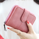 2015新款女士钱包女短款 韩版复古油蜡拉链搭扣女式小钱包零钱包