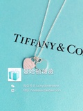 美国正品代购小票包邮Return to Tiffany双心蓝银/粉银项链