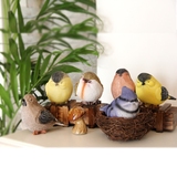 创意家装饰品摆件欧式小鸟陶瓷蘑菇拍摄道具酒柜隔板儿童房小摆设