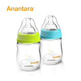 恩诺童婴儿玻璃奶瓶宽口新生儿奶瓶正品胀气防摔宝宝母婴用品套装