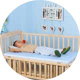 婴儿床实木无漆原木儿童床拼接床摇摇床中床宝宝床松木防摔1.2米