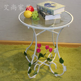 地毯欧式茶几茶桌简约玻璃圆桌现代创意茶几凳仿古小茶桌圆形角几