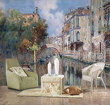 格物印画 欧式油画建筑威尼斯 客厅卧室背景墙 大型壁画壁纸 无缝