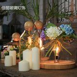 经典原创爱迪生复古灯泡玻璃罩台灯木质花瓶咖啡厅装饰灯