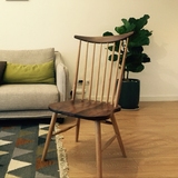[树木树人/大小温莎椅]餐桌椅子 纯实木黑胡桃橡木创意北欧吃饭椅