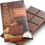 现货 美国Godiva高迪瓦/歌帝梵 31%焦糖牛奶巧克力排块直板100G