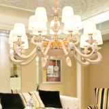 欧柏图 现代简约吊灯 欧式客厅卧室餐厅白色后现代水晶灯饰具XYA