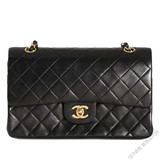 Chanel女包代购正品香奈儿手袋经典款黑色小羊皮菱格中号链条包