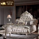 欧式床双人床白色田园实木床美式1.8米卧室公主床婚床雕刻布艺床