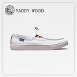 paddywood白色帆布鞋男低帮透气休闲鞋布鞋青春潮流懒人鞋布板鞋