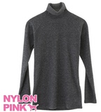 2015秋冬韩国代购NYLON PINK专柜正品纯色螺纹棉高领长袖打底衫女