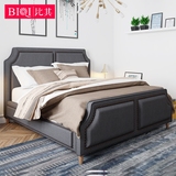 卧室现代简约布艺床美式软包双人床小户型1.5米1.8米北欧家具婚床
