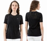 国内现货 美国正品Lacoste L!VE修身 时尚性感镂空 女士短袖T恤